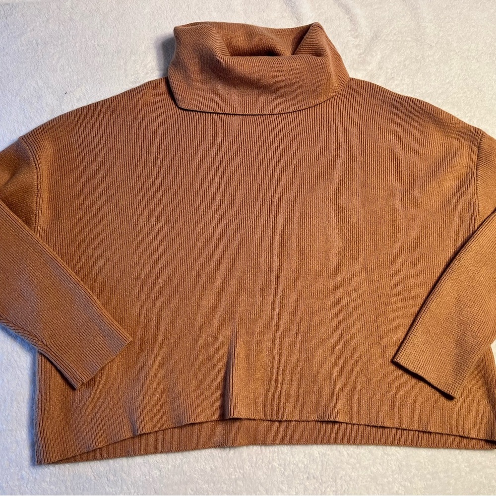 Lulu's Rust Brown Boxy Turtleneck Sweater